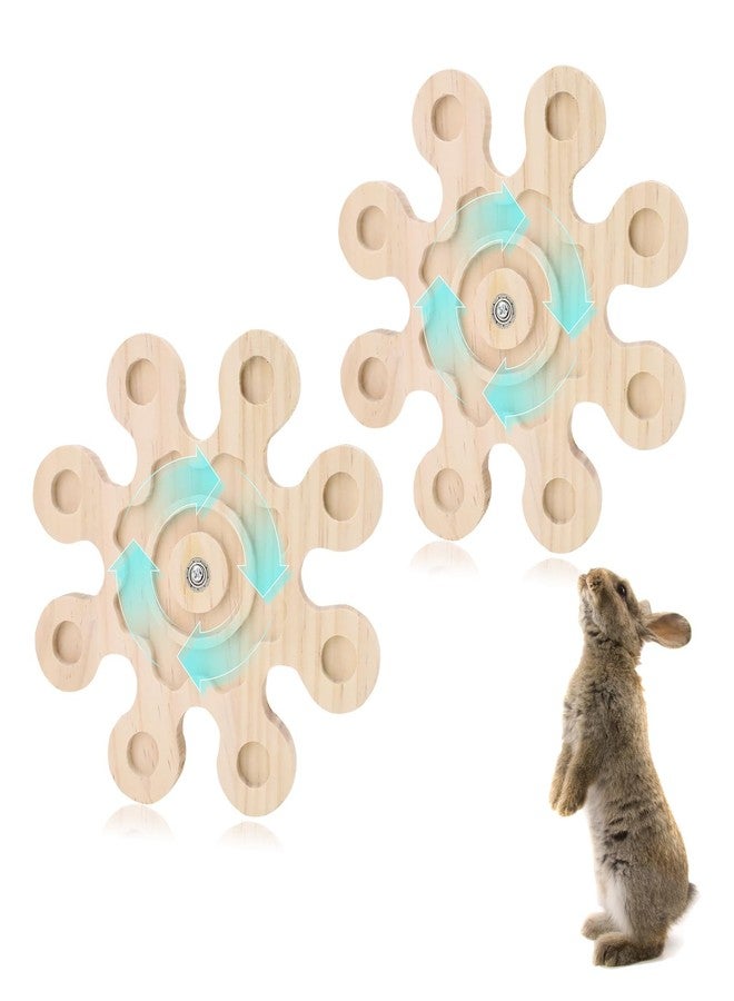Quxddy 2Pcs Rotating Chinchilla Chew Toys, Natural Wood Hamster Chew Toys for Teeth with Rotating Snowflake Shape, Suitable for Chinchilla Cage and Other Rat Cage Accessories - Image 1